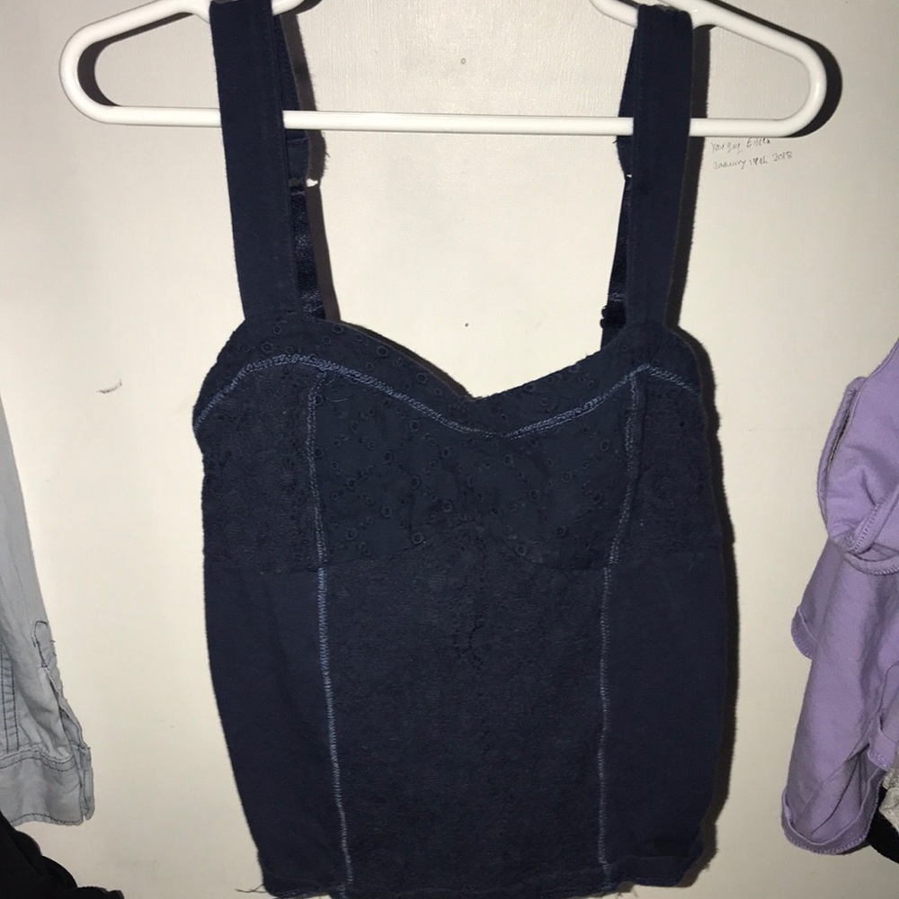 Navy Blue Crop Top